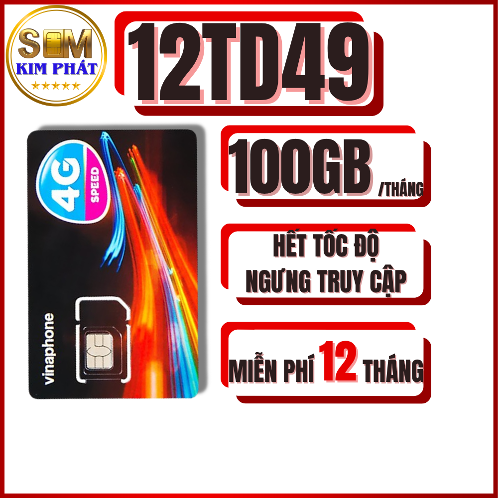 SIM 4G VINAPHONE 12TD49 – 100GB/THÁNG, TRỌN GÓI 12 THÁNG