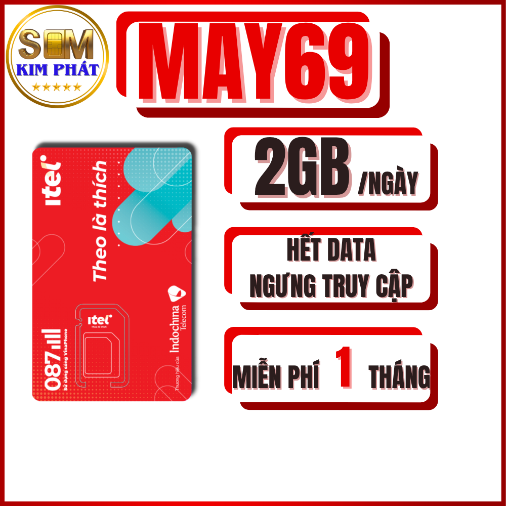 SIM 4G Vinaphone Itel May69 Miễn Phí Tháng Đầu - 2Gb/Ngày